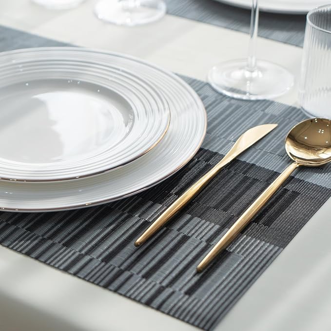 Placemats Set of 8 Vinyl/Plastic Woven Place Mats - Image 7