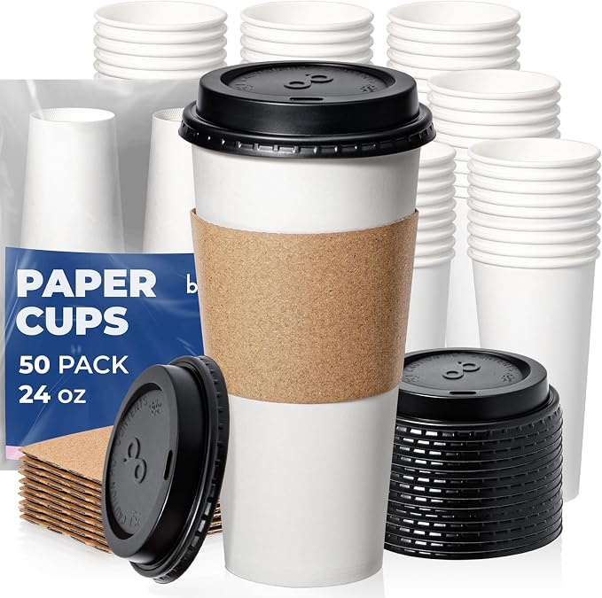 Fit Meal Prep 24 oz 50 Pack To Go Coffee Cups by FMPBRANDS