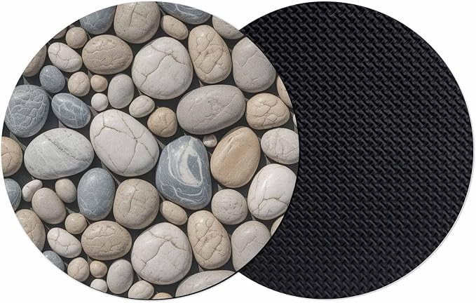 Pebble Stone Coasters Set of 2, Modern Minimalist Nature Art Aesthetics Soft by PIEPLE