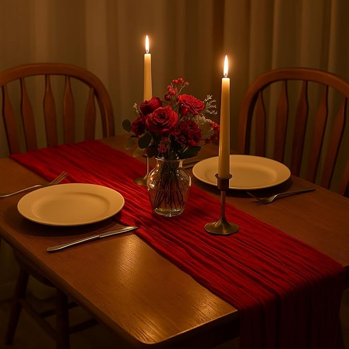 6 Pack 10FT Red Cheesecloth Table Runner 120 Inch Rustic Boho Gauze Cheese - Image 6