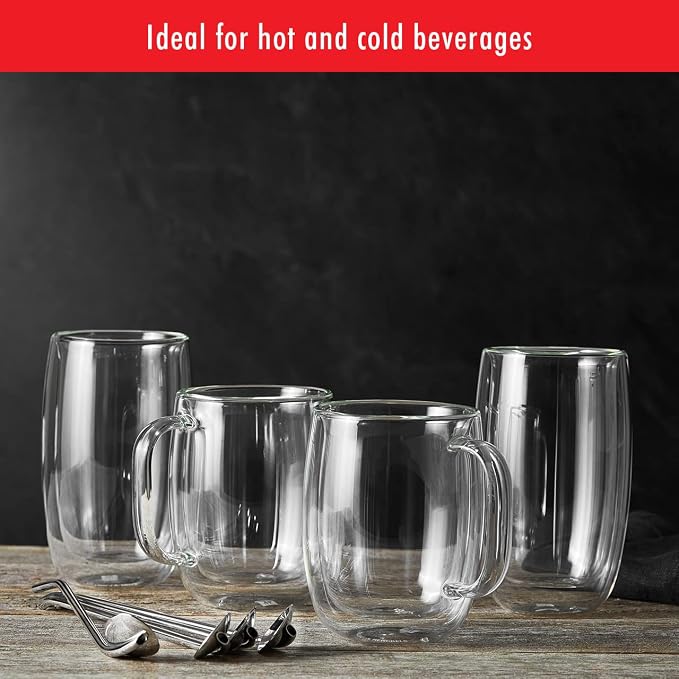 ZWILLING Sorrento Plus 8-pc Double-Wall Glass Coffee Mug Set - Image 6