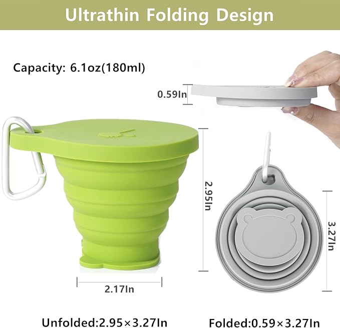 IYYI Collapsible Cup for Traveling, Silicone Camping Cup, Foldable Mug - Image 4