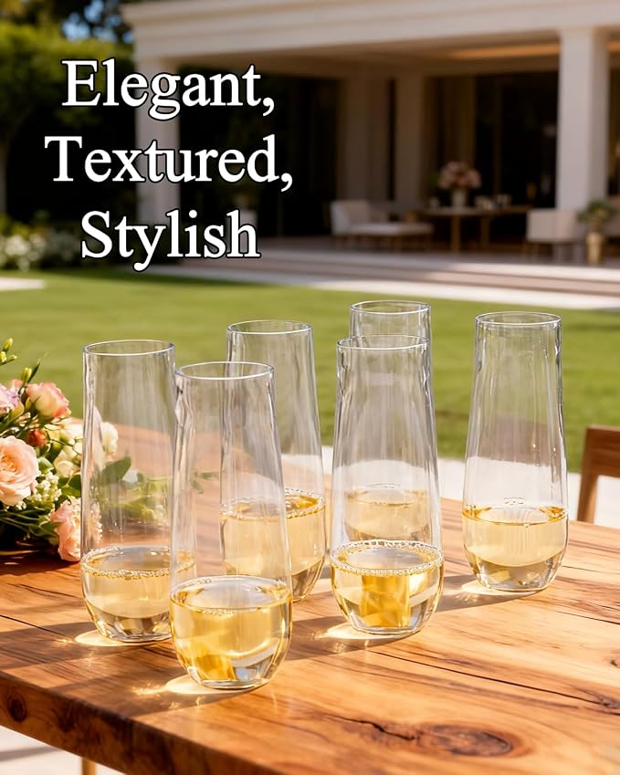 Ciaell 24 Pack Plastic Champagne Flutes - Image 9
