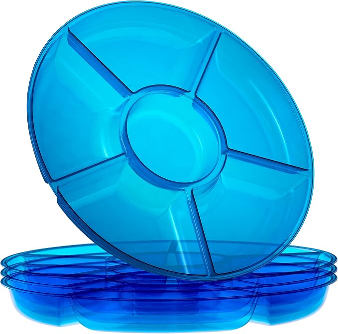 Plasticpro 6 Sectional Round Plastic Serving Tray/Platter by PLASTICPRO