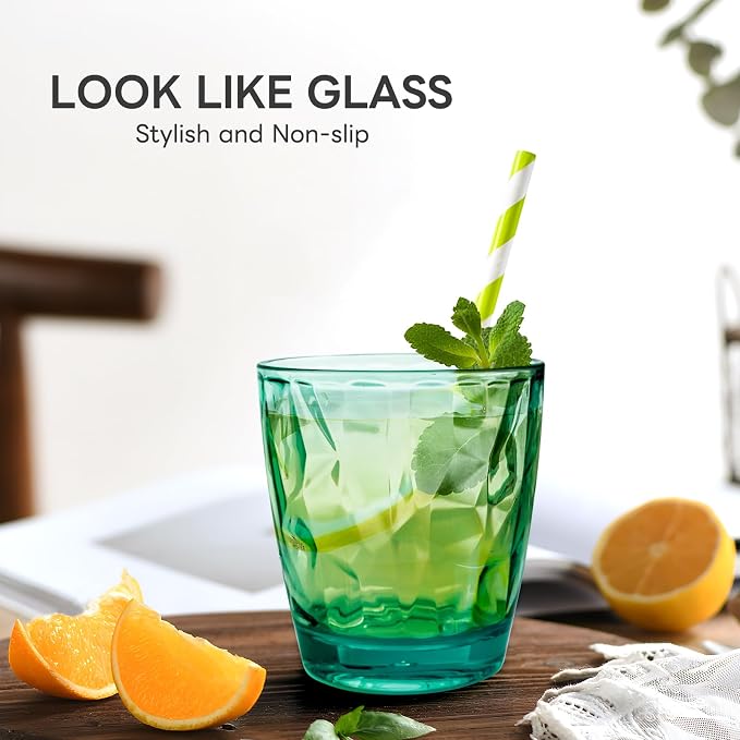 Topsky 10 oz Plastic Water Tumblers | Set of 4 Transparent Unbreakable Drinking - Image 2