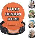 Custom Coasters Set of 6 Leather Coaster by YHPHRTA
