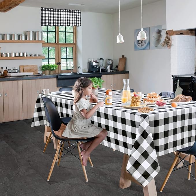 Buffalo Plaid Tablecloth 2 Pack, 54 x 108 inch, Stain and Wrinkle Resistant - Image 2