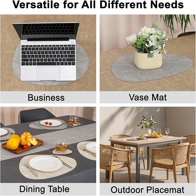 Faux Leather Placemats Set of 4, Dual Sided - Image 6