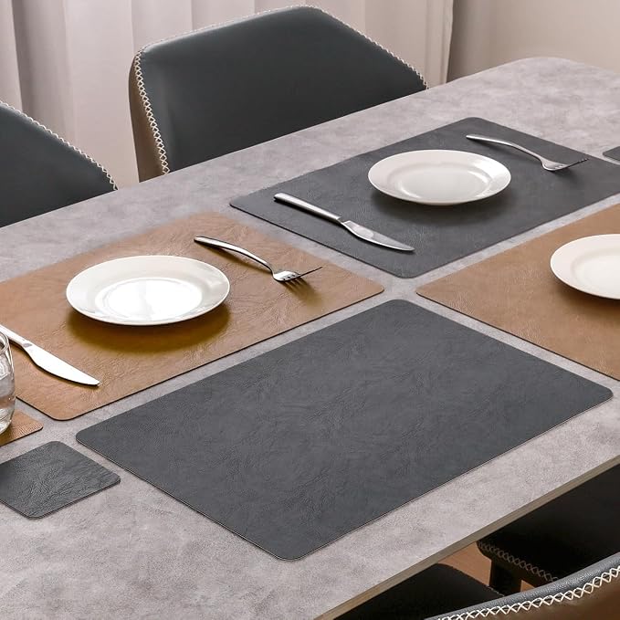 Vinyl Placemats Set of 6, Dual Sided Place Mats - Image 3