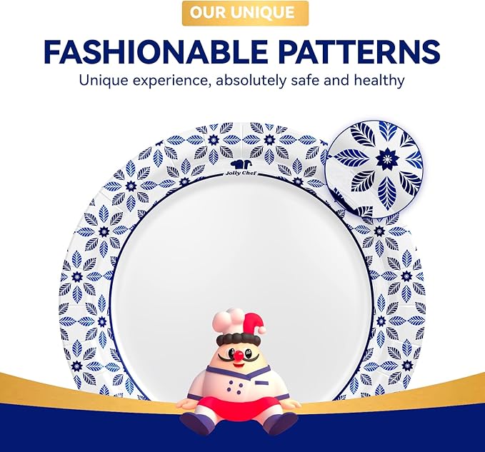 7 inch Disposable Paper Plates 150 Count, Soak Proof, Cut Proof, Heavy Duty - Image 3