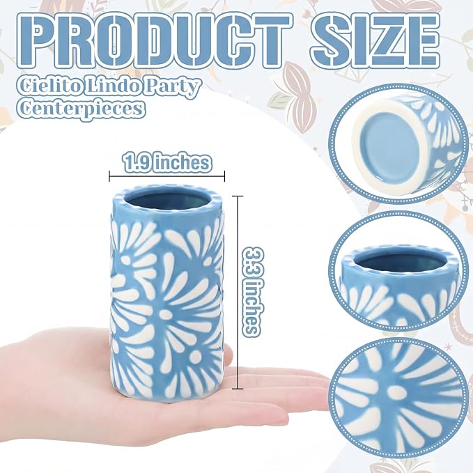 12 Set Cielito Lindo Party Favors, Handleless | Mexican Tequila Shot Glasses - Image 2