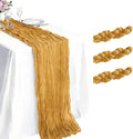 3 Pack Gold Cheesecloth Table Runner 21 x 120 Inch Boho Gauze Sheer Table by Unknown