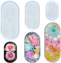 3 Pcs Oval Resin Tray Molds, DIY Thickened Coaster Molds, Epoxy Resin Mold | by JDHSilicone