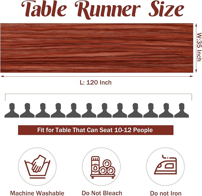 Terracotta 10FT Cheesecloth Table Runner Boho Gauze Fabric Table Runner Rustic - Image 4