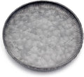 Funerom 7.8 inch Very Small Round Galvanized Metal Tray Decorative Tray by Funerom