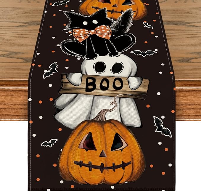 Artoid Mode 210 GSM Halloween Table Runner 13x60 Inch Home Party Decor | Polka by ArtoidMode