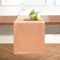 Solino Home Cotton Linen Dining Table Runner Peach Hemstitch, 14 x 72 in | by SolinoHome