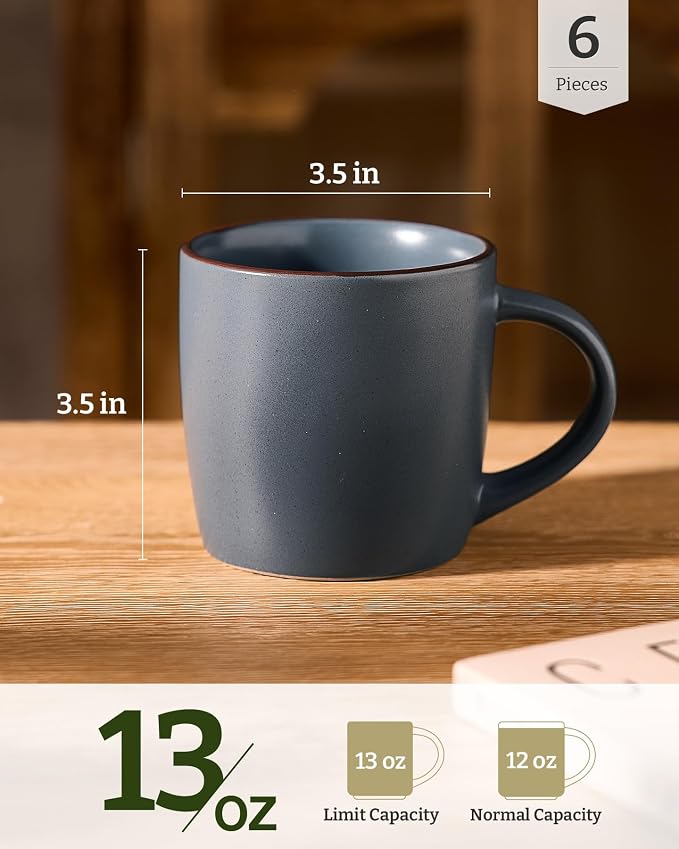 famiware Mercury Coffee Mugs 13 oz, Coffee Mugs Set of 6 - Image 4