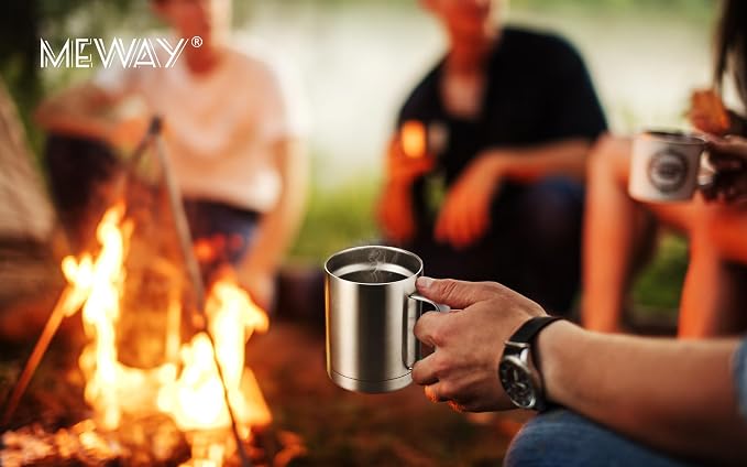 MEWAY 12oz Coffee Mug With Handle 4 Pack Bulk, Stainless Steel Insulated Travel - Image 7