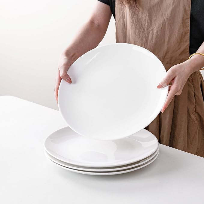 Serving Platters Set of 4, 12 Inch White Ceramic Serving Plates, Round Platters - Image 6