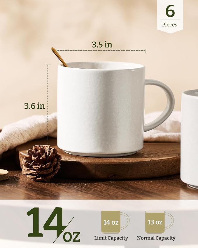 famiware Coffee Mugs Set of 6, Nebula 14oz Coffee Mugs Ceramic Cup Set | - Image 4