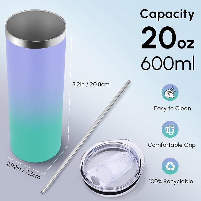 Volhoply 4 Pack Skinny Tumblers - Image 2