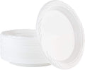 100 Count Disposable 7 Inch White Plastic Plates by PLASTICPRO