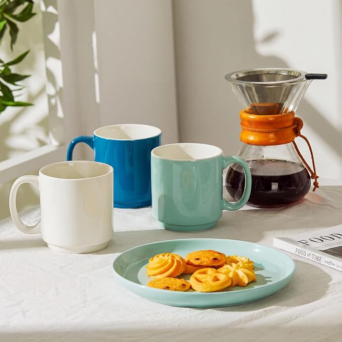 Sweese Stackable Coffee Mugs - 10 Oz Porcelain Cups - Image 5