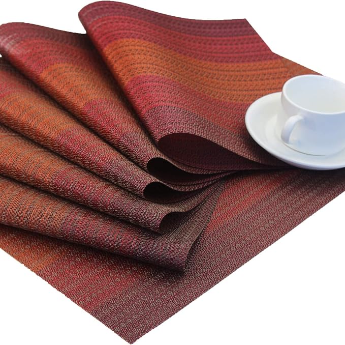 PIGCHCY Placemats Set of 12 Washable Durable Place Mats Vinyl Heat Resistant - Image 4