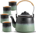 ZENS Japanese Teapot Set with 4 Cups, 33.8oz Loose Leaf Clay Teapot | Embossed by ZENSLIFESTYLE