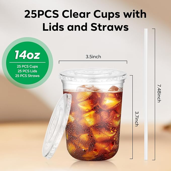 25 Pack 14 oz Plastic Cups - Image 4