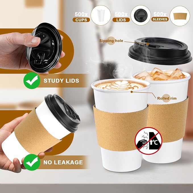Lamosi 50 Pack 20 oz Disposable Coffee Cups - Image 2