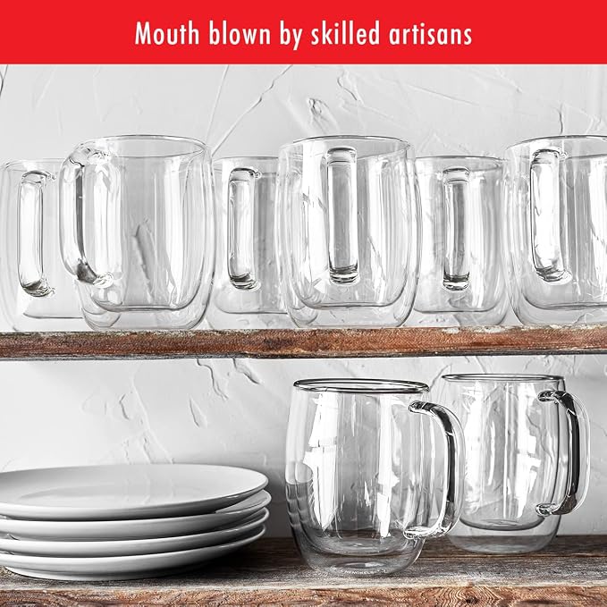ZWILLING Sorrento Plus 8-pc Double-Wall Glass Coffee Mug Set - Image 7