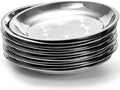 WUWEOT 10 Pack Stainless Steel Dinner Plates, Rust-Proof Camping Serving Plates by WUWEOT