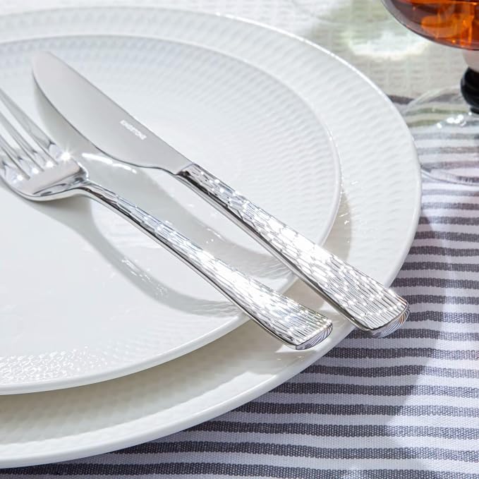 Silverware Set with Serving Utensils, 65 Piece Flatware Set, 18/10 Steel | - Image 5