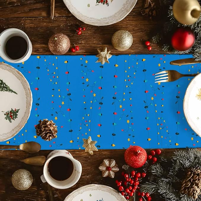Coastal Christmas Table Runner 72 Inches Long, Xmas Tree Santa Beach Table - Image 4