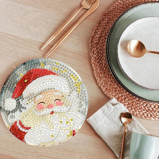 ijbnhd 8 Pcs Christmas Diamond Art Coasters 4x4 in - Image 5