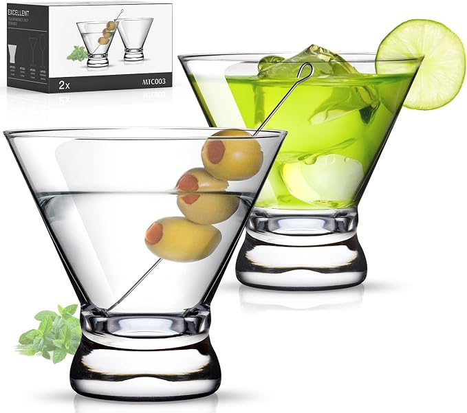 Martini Glasses Set of 2, 8oz Coupe Cocktail Glasses by LUNAMANTHA