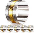 6 Pack Two Tone Textured Napkin Rings Holders Décor Dinner Party Wedding by URWOOW