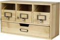 Flexzion Wooden Apothecary Drawers, 4-Drawer Desktop Organizer Cabinet | by Flexzion