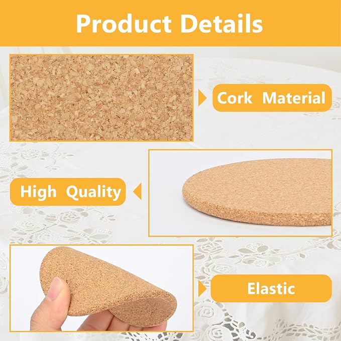 100 Pcs Cork Coasters, Anti-Slip and Heat-Insulating, - Image 3