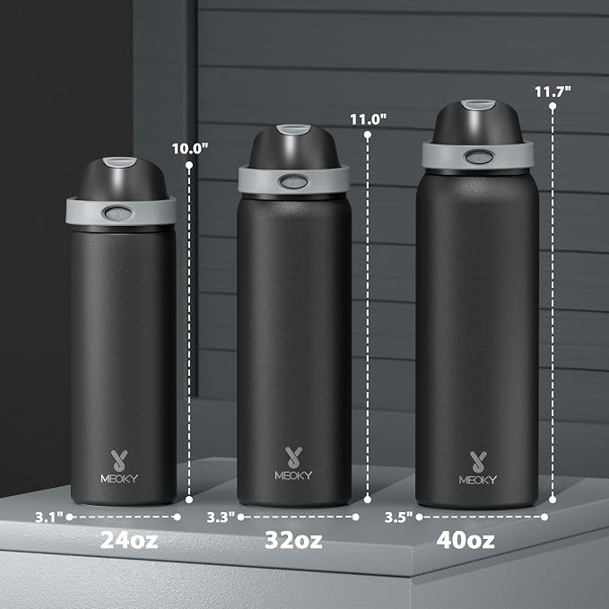 24 oz Insulated Water Bottle for Sports: Meoky Stainless Steel Water Bottle - Image 2