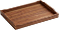 Acacia Wood Serving Tray with Handles, Rectangular Wooden Ottoman Tray by Unknown