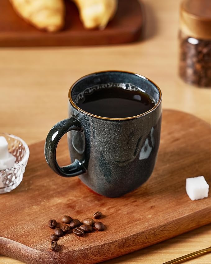 famiware Coffee Mugs Set of 4, Ocean Square 13oz Coffee Cup Set - Image 3