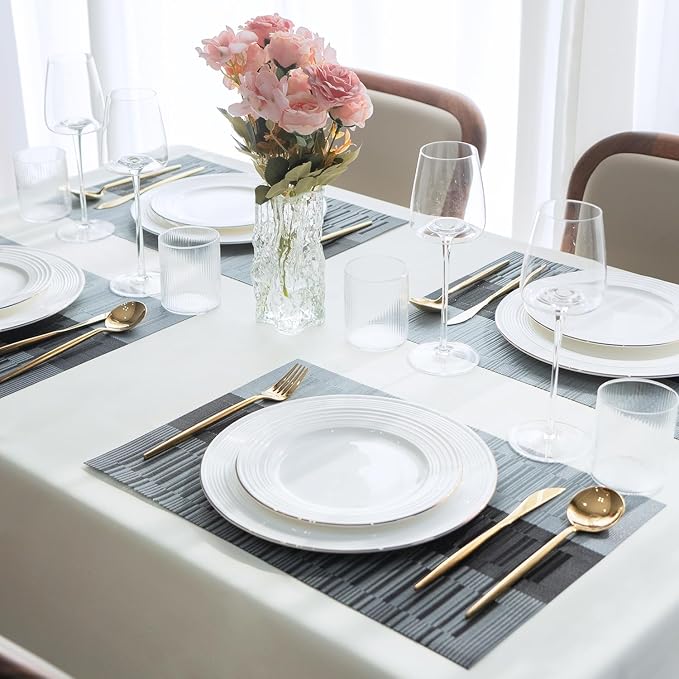 Placemats Set of 8 Vinyl/Plastic Woven Place Mats - Image 6