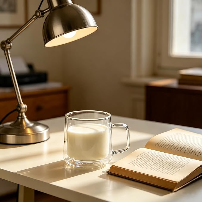CNGLASS 10oz Glass Coffee Mugs, Double Wall Insulated Glass Mugs - Image 7