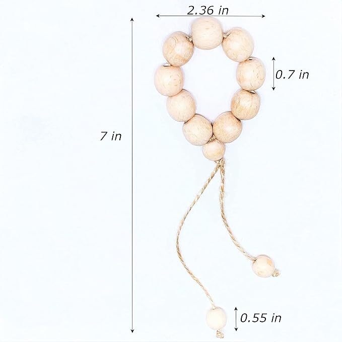Handmade Napkin Ring with Wood Beads & Jute Twine - Image 2