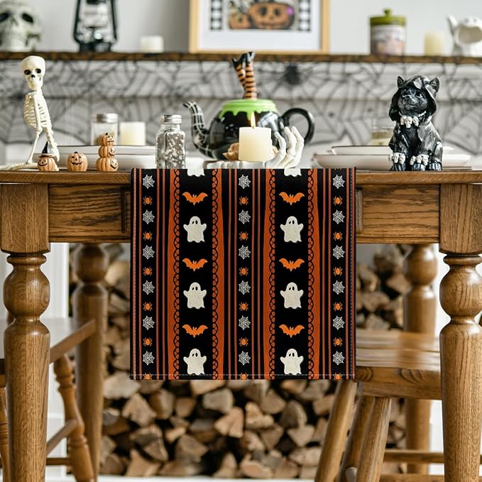 Artoid Mode 210 GSM Halloween Table Runner 13x90 Inch Home Party Decor | Ghosts - Image 2