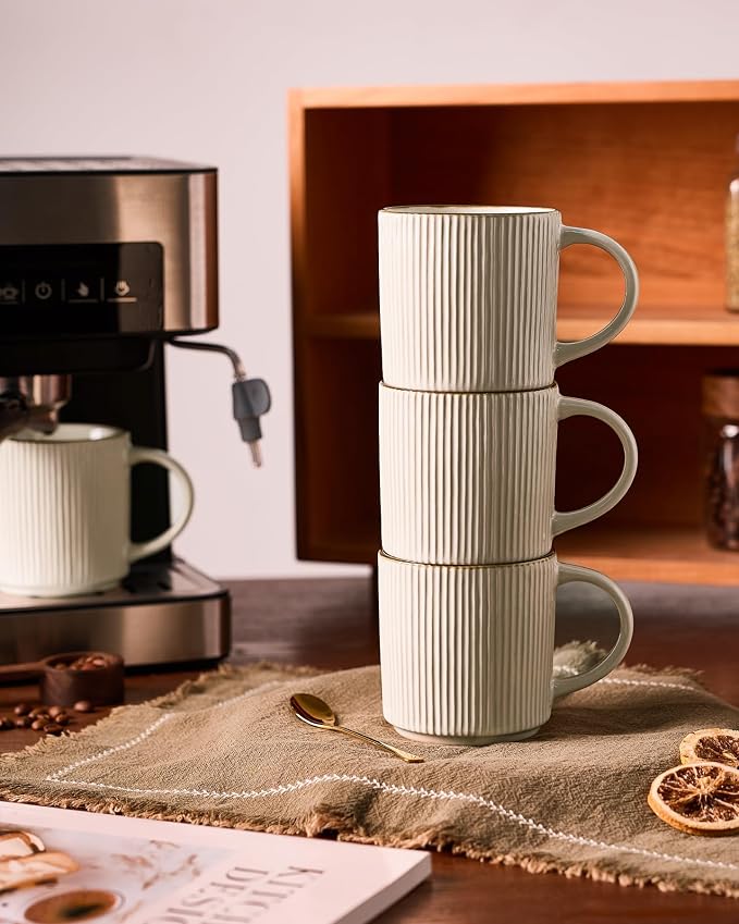 famiware Coffee Mug Set for 4, Star 12 oz Catering Mugs Cup Set - Image 6