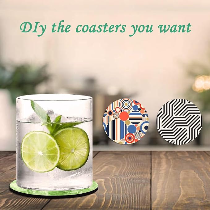 80 PCS Sublimation Blank Cup Coasters Bulk, 4x4 Inch Round Blank Cup Mat Rubber - Image 5
